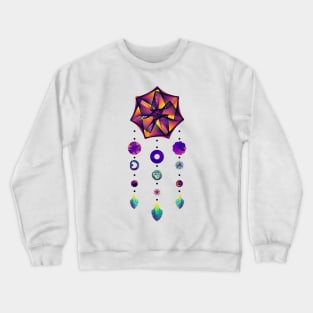 Dream Data Catcher | Maurer Rose Heptagon Inferno White Crewneck Sweatshirt